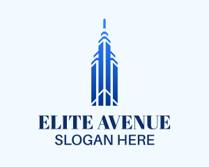 Elite Blue Skyscraper logo design