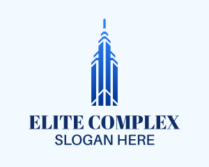 Elite Blue Skyscraper logo design