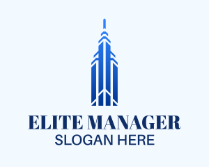 Elite Blue Skyscraper logo design