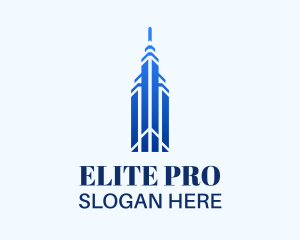 Elite Blue Skyscraper logo design