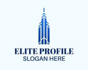 Elite Blue Skyscraper logo design