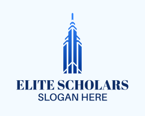 Elite Blue Skyscraper logo design