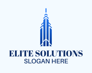 Elite Blue Skyscraper logo design