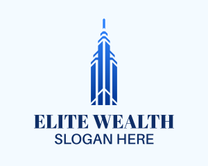 Elite Blue Skyscraper logo design