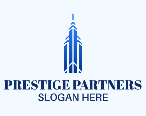 Elite Blue Skyscraper logo design