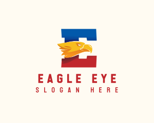 Eagle Bird Avian Letter E logo design