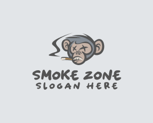 Cigarette Smoking Monkey logo design