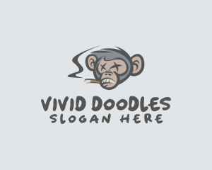 Cigarette Smoking Monkey logo design