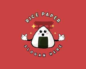 Cute Onigiri Rice logo design