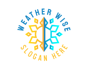 Weather Sun Snowflake logo
