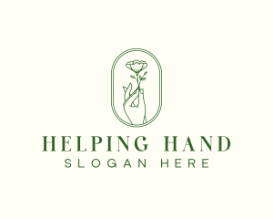 Organic Flower Hand logo design