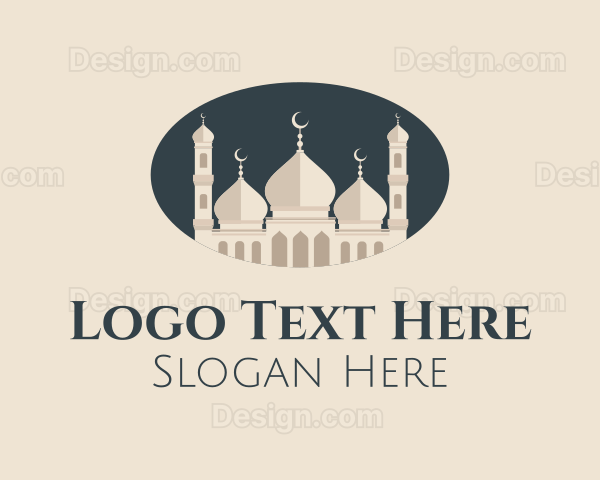 Oval Mosque Badge Logo