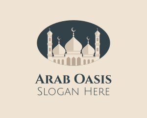 Oval Mosque Badge logo design