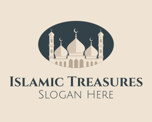 Oval Mosque Badge logo design