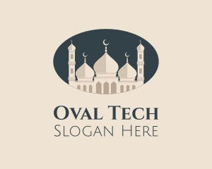 Oval Mosque Badge logo design