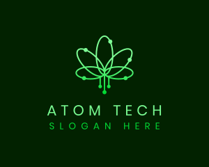 Biotech Leaf Atom logo design