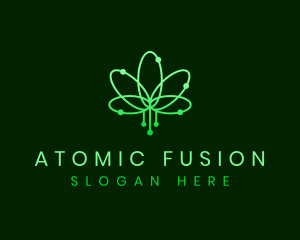 Biotech Leaf Atom logo design