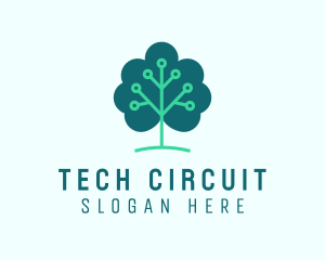 Tech Cloud Tree Circuit logo