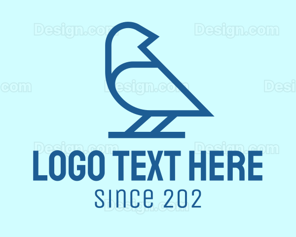 Blue Minimalist Finch Logo