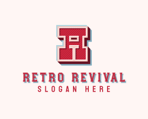 Retro Varsity Team Letter H logo design