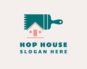 House Paintbrush Renovation logo design