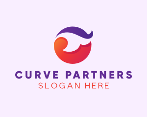 Flower Curve Circle logo