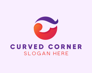 Flower Curve Circle logo design