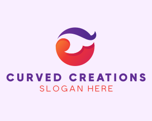 Flower Curve Circle logo design