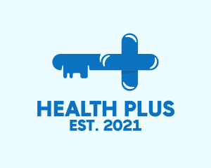 Blue Health Key logo design