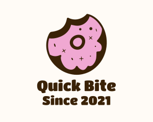 Strawberry Donut Bite logo design