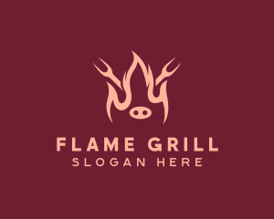 Pig Roast Grill Fork logo design