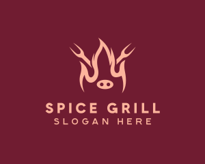 Pig Roast Grill Fork logo design