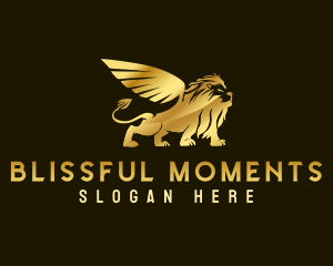 Mythical Winged Lion Beast logo