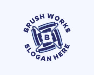 Paint Roller Brush Handyman logo design