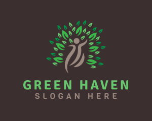 Human Tree Botanical logo design