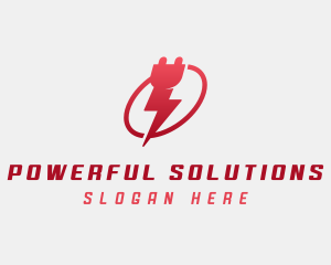 Thunder Electrical Plug  logo design