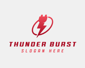 Thunder Electrical Plug  logo design