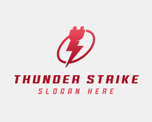 Thunder Electrical Plug  logo design