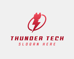 Thunder Electrical Plug  logo design