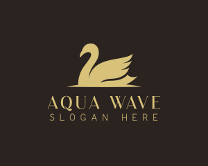 Swimming Swan Bird logo