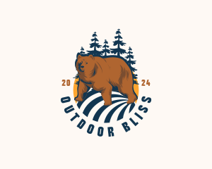 Grizzly Bear Wildlife logo design