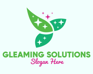Shining Organic Leaves logo design