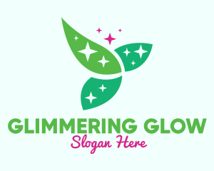 Shining Organic Leaves logo design
