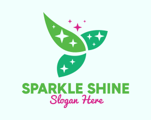 Shining Organic Leaves logo design