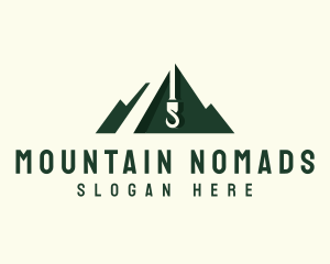 Mountain Construction Crane logo design