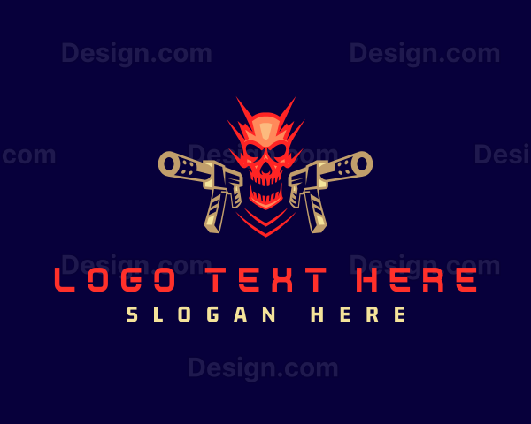 Skull Submachine Gun Logo