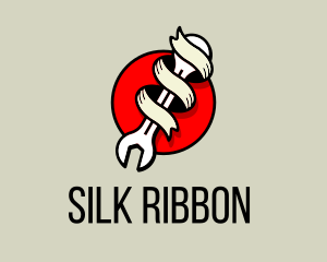 Wrench Ribbon Mechanic logo design