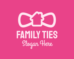 Pink Bow Tie House logo design