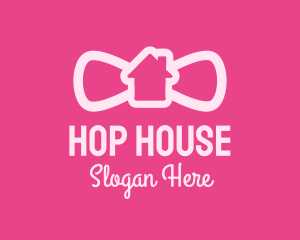 Pink Bow Tie House logo design