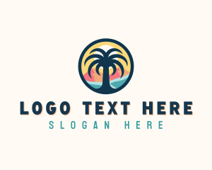 Palm Tree Resort Beach Logo